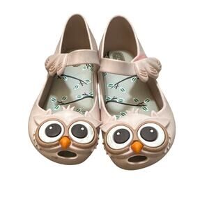 Mini Melissa Owl Maryjane Shoes Toddler Size 10 Light Pink